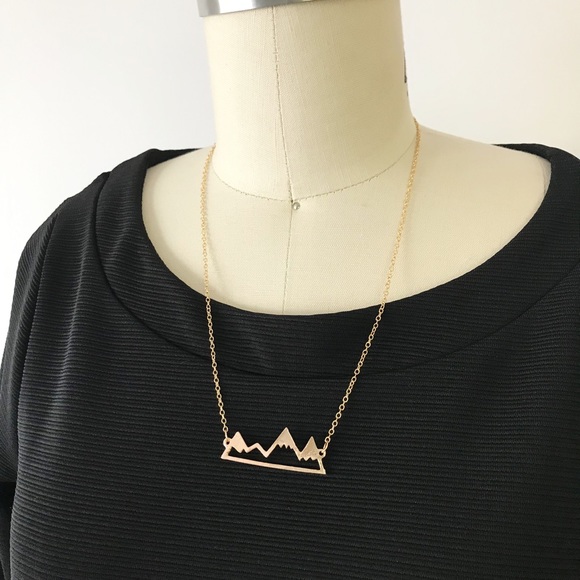 LAST ONE Mountain Range Gold Tone Necklace - Picture 4 of 6